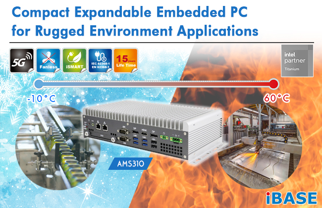 AMS310 Compact Expandable Embedded PC for Rugged Environment Applications