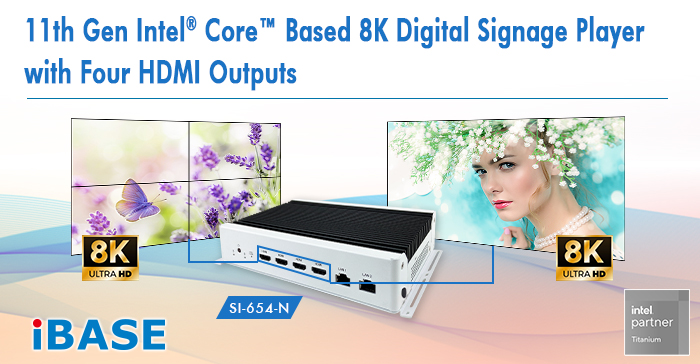 SI-654-N 11th Gen Intel® Core™ Based 8K Digital Signage Player with Four HDMI Outputs